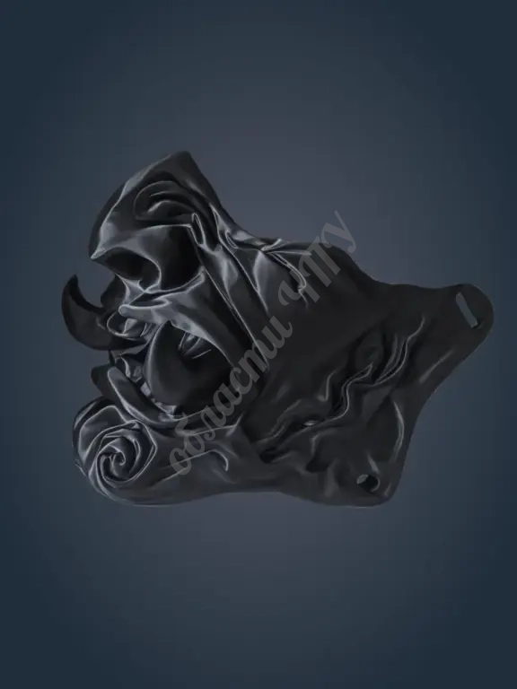 Заготовка 3D модель маска самурая с клыками